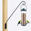 Heavy Duty Deck Hook Wall Mounted,Extended Plant Hanger Outdoor, 32" Bird Feeder Hanger-Metal Fence Shepherds Hooks Bracket for Hanging Hummingbird Feeder,Planter,Flower Baskets