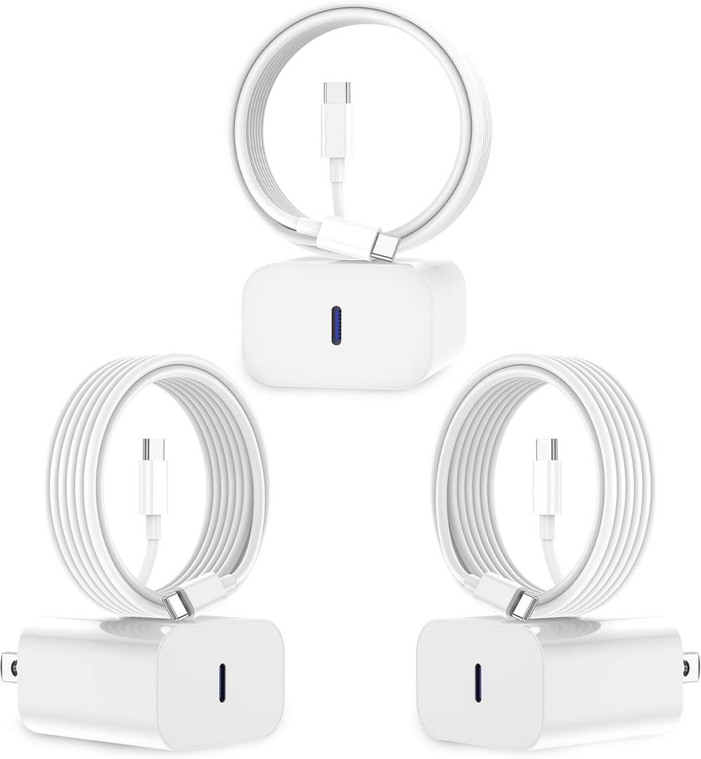 iPhone 15 Charger [MFi Certified] USB C Fast Charger 3 Pack 6FT Compatible With iPhone 15 Pro Max, iPad Pro, iPad Mini (White), ZYH-J03