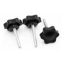 M4 M5 M6 M8 M10 M12 Plastic Handle Screw Plum Hand Tighten Bolt Star-Shaped Tightening Nuts Carbon Steel Knob(Color:50mm,Size:M12 1pc)