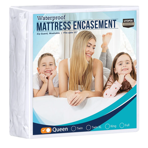 Utopia Bedding Zippered Mattress Encasement Queen, 100% Waterproof Bed Bug and Dust Mite Proof Mattress Protector, Absorbent Six-Sided Mattress Cover