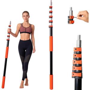 30FT Reach Telescopic Extension Pole-5-24FT Multi-Purpose Extension Pole with Easy Flip Lock, Universal Twist-on Metal Tip, Lightweight Sturdy Aluminum Paint Roller Extension Pole for Window Cleaning