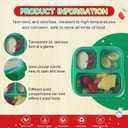 Honeydak 5 Pack Snack Containers 3 Compartment Bento Snack Boxes Divided Meal Prep Containers with Lids Reusable Adults Lunch Food Storage Box for School Work Travel(Christmas Color)