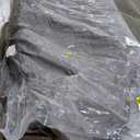 Benjara Henly 70 Inch Loveseat, 2 Accent Pillows, Oversized, Soft Polyester, Gray, Black and Ivory