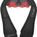 Snailax Shiatsu Neck and Shoulder Massager - Back Massager with Heat, Deep Kneading Electric Massage Pillow for Neck, Back, Shoulder,Foot,Body (1 Count (Pack of 1), Coal Black)