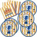40pcs Soccer Star Themed Party Decorations Football Theme Plates and Napkins for Kid Boy Soccer Party Decoration.Suitable for 20 Guests.