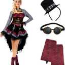 Morph, Steampunk Halloween Costumes, Victorian Steampunk Costumes for Women, Steampunk Costume Women (Small)