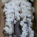 7FT Artificial Cherry Blossom Tree, White Faux Flower Tree for Home, Office, Wedding, Party & Outdoor Decor (2.1M) 