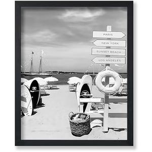 Poster Master Fashion Poster - Beach Print - Directions Art - Surfboard Art - Luxury Brand Art - Photography Art - Black and White Art - Great Living Room or Bedroom Decor - 11x14 UNFRAMED Wall Art