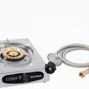 Single Burner Gas Stove With Regulator, Stainless Steel Propane Stove For Camping, Tailgating, and Hurricane Preparedness