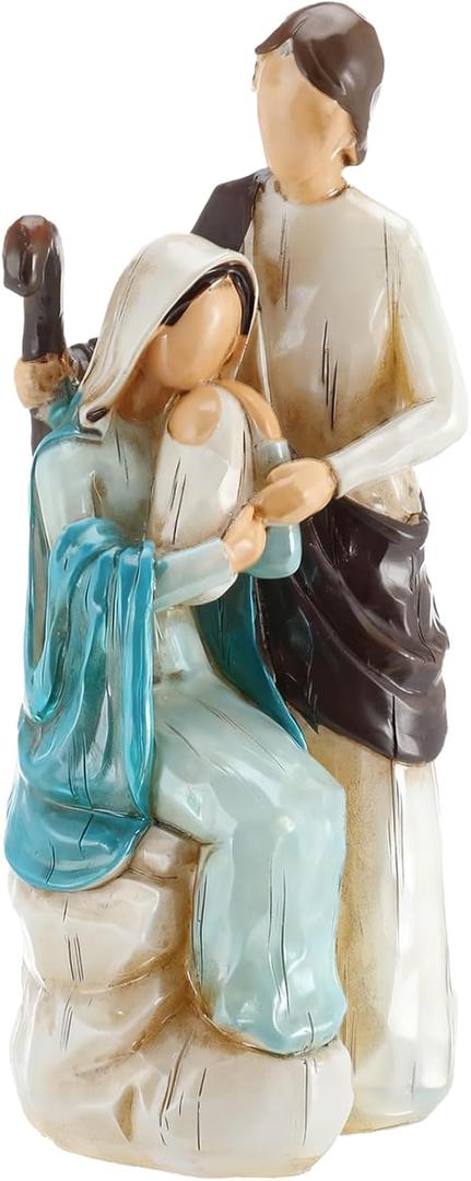 Holy Family Figure 8 Inch Christmas Catholic Holy Family Figurine Mary Jesus Joseph Nativity Scene Statue, Religious Gift, Table Decor Christmas Display