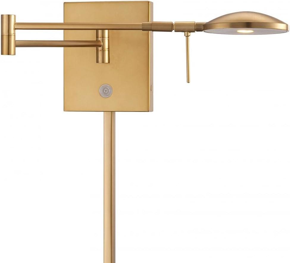 GEORGE KOVACS P4338-248 George's Reading Room LED Swing Arm Wall Lamp, 1-Light, 8 Total Watts, 6.25-in H x 14.75-in W, Honey Gold