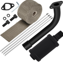 SOFO Exhaust Header Pipe Muffler Kit - for Predator 212 Performance Parts for 196cc 224cc 200cc GX160 GX200 6.5HP Engine Coleman CT200u BT200X KT196 Baja MB200 GX160 GX200 Go Kart Mini Bike with Heat