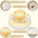 Inflatable Baby Seat, Baby Seats for Sitting Up 3-12 Months, Built-in Air Pump, Full Support Backrest Sofa Baby Chair for Learning to Sit and Feeding (Surprised Kitty)