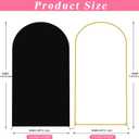 Putros 7.2ft Metal Arch Stand with Cover Black Spandex Fitted Wedding Arch Cover and Round Top Chiara Backdrop Stand Set for Birthday Party Baby Shower Decoration