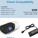 65W 24V 2.71A Power Supply Charger Compatible with ResMed AirSense 11 AutoSet Elite CPAP Air11 65W 39205 E1399 ResMed 390010 R390-7230 Power Cord resmed airsense 11 Charger