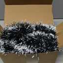 50FT Green Christmas Tinsel Garland, Xmas Metallic Tinsel Twist Hanging Garland for Christmas Tree Indoor and Outdoor Holiday Party Decoration (Green White)