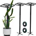 2 Pack Dragon Fruit Trellis Adjustable Metal Garden Plant Climbing Support with Wide Stretch Ties for Outdoor Vertical Gardens Vining Plants(48 Inch)
