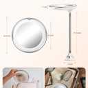 Brightown 10x Magnifying Mirror with Light, Flexible Gooseneck Make up Mirror with Lights and Magnification, Battery Operated Cordless with Suction Cups for Wall Bathroom Silver 1 Lighting