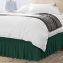 Utopia Bedding Queen Elastic Bed Ruffle - Easy Wrap Around Ruffle - Microfiber Bed Skirt with Adjustable Elastic Belt 16 Inch Tailored Drop - Hotel Quality Bedskirt, Fade Resistant (Queen, Emerald)