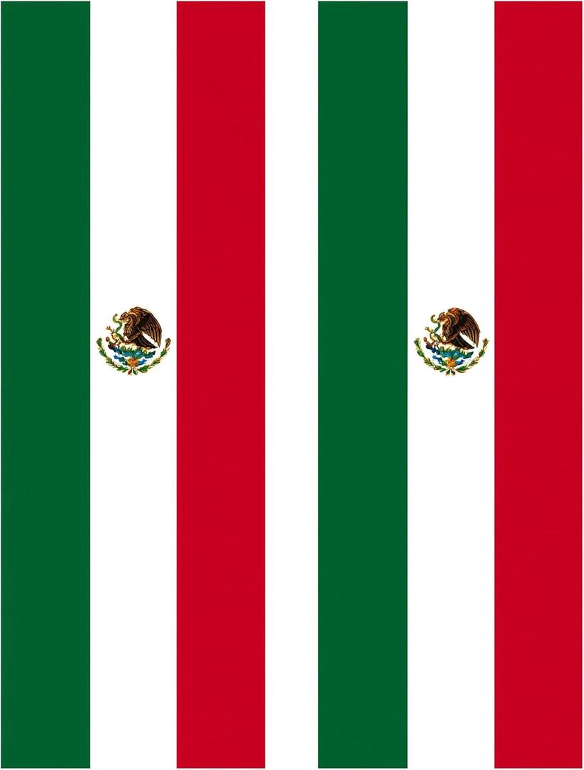 Mexican Flag B-Pillar Decals, 2-Pack Waterproof Vinyl Car Stickers for Cars, Trucks & SUVs