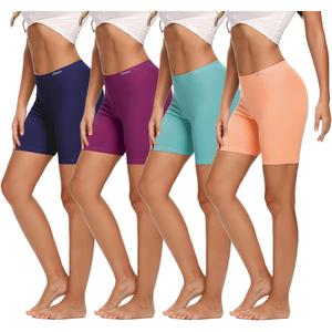 Molasus Womens Cotton Boxer Shorts Underwear Anti Chafing Bike Shorts(Regular & Plus Size) (5X-Large, Multicolor-4pack-03)