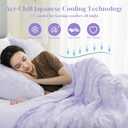 OIGAE Cooling Comforter, Japanese Q-Max 0.45 Double Sided Cooling Blankets for Hot Sleepers & Night Sweats, Lightweight Breathable Summer Quilts for Bed, Travel, Camping, Purple, Twin 60" x 80"