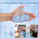 Capoda 86 Pcs Winter Party Favors Birthday Supplies 12 Snowflake Drawstring Bags 12 Silicone Bracelets 12 Keychains 50 Stickers for Christmas Winter Party Supplies Holiday Gifts Goodie Bag Stuffers