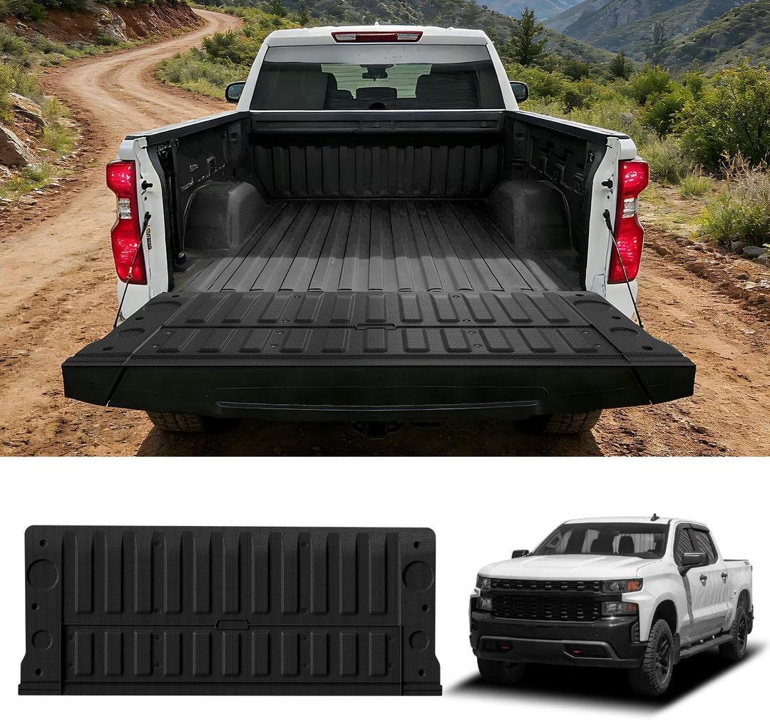 LASFIT Truck Tailgate Mat 2019-2026 for Chevrolet Chevy Silverado 1500 (Only Fit Multi-Flex Tailgate) & GMC Sierra 1500 (Only Fit Multipro Tailgate), All Weather TPE Mat (Not Fit Drop-in Liners)