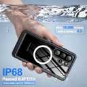ANTSHARE IP68 Waterproof Case for Samsung Galaxy S26 Ultra [2026] - MagSafe Compatible, Built-in Screen/Lens Protector - Shockproof Full Body Protection for Swimming/Outdoor, Black/Clear