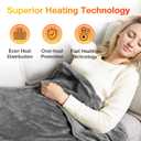 WOOMER Heated Throw Electric Throw(50"x 60"), Soft Flannel Fast Heating Blanket, 4 Heating Levels & 4H Auto Off, Machine Washable, Over-Heat Protection