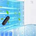 3-IN-1 Windowless Air Conditioner w/Double Tanks, Smart Timer, 3 Ice Packs, 60W Evaporative Air Cooler, 70 Oscillation, 3-Speed 25-INCH Swamp Cooler Air Conditioner Portable for Room