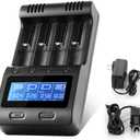 Zanflare C4 LCD Display Speedy Universal Smart Battery Charger,Battery Capacity Analyzer for Rechargeable Batteries, aa Battery Charger, 18650 Battery Charger