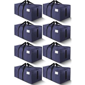 HOMESURE Supports 200lbs Heavy Duty Moving Bags - Strong Zipper & Wrap-Around Handles - Water-Resistant Storage Totes, Durable Alternative to Moving Boxes - 8 Pack - Blue