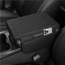Upgraded Car Center Console Cover, Microfiber Leather Armrest Cover, Cushion with 2 Storage Bags/Box, Car Interior Accessories for Most Vehicles, Black