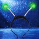 Sixexey Light Up Alien Headband LED Martian Hair Band Antenna Hair Accessories for Women (Green, One Size) (1 Count (Pack of 1))