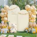 Beige Arch Cover Set of 2-7.2 and 6ft Beige Arch Backdrop Cover Spandex Wedding Arch Stand Cover for Bridal Shower Birthday Party Baby Shower Banquet Photo Arches Background Decorations