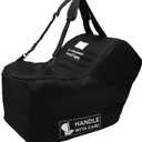 J.L. Childress Padded Infant Car Seat Bag with Wheels - Travel Bag for Airplane, Fits Most Baby & Infant Car Seats, Compatible with UPPAbaby, Nuna, & Chicco, AirTag Compatible - Premier, Black