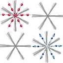 Hotop Snowflake Wire Personalized Metal Christmas Snowflake Wire for DIY Bead Ribbon Charms Party Decorations Fun Beading Project(24 Pcs,3.5 Inch)