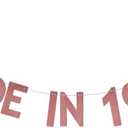 XIAOLUOLY Rose Gold Glitter Banner,Pre-Strung,Funny 35th Birthday Party Decorations Bunting Sign Backdrops,Made In 1991