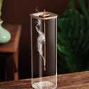 Insence-Stick Holder [Anti-Ash Flying], Modern Incense Burner Holder with Removable Glass Ash Catcher, for Home Decor Yoga Meditation (Champagne Gold)
