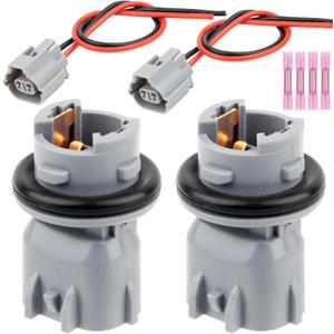 Turn Side Marker Signal Light Socket Holder with Wiring Harness Fit for Toyota C-HR Camry Prius Tacoma Supra Yaris for Lexus ES300 LS400 RX350 RX450h Replace OE 90075-60001 2PCS