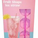 Fruit Shape Ice Cube Straw Mold, Pack of 3