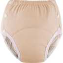 Cotton Incontinence Pants for Adults: Washable, Breathable, Adjustable Leak-Proof Underwear for Elderly (Yellow, 3XL)