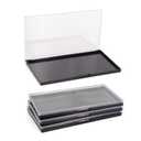 3 Pack Magnetic Makeup Palette with Clear Top, Empty Cosmetics Pan Dispensing Storage Box with 60Pcs Adhesive Metal Stickers for DIY Eyeshadow Lipstick Blush Powder- 7.7"x4.3" Large
