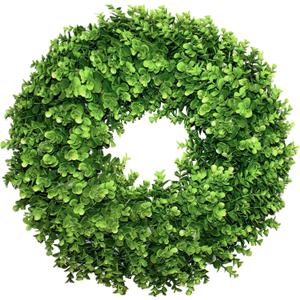 22 Boxwood Wreath for Front Door,Spring Summer All Season Wreaths, Farmhouse Door Wreath Outdoor Indoor for All Seasons Decor (Green)