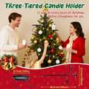Black Triple Tree Topper Candelabra, Christmas Tree Toppers Shelf - 3 Tier Candle Holder, Unique Candelabra Decor for Holiday (90cm/ 35.4 inch)