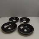 Stove Burner Covers W10288051 Burner Drip Pans -2 Packs 6 W10290353 Black Porcelain Burner Pans and 8" W10290350 Stove Top Covers for Electric Stove by Sikawai