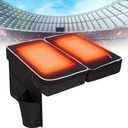 KingCamp Heated Stadium Seats for Bleachers, Portable Camping Seat Cushion Heavy Duty Oversized Comfy with Detachable Dual Nano Heating Pads & PE+PU (Black)