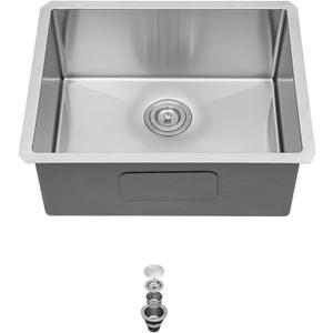 21 Inch Kitchen Sinks Undermount - 21 x 18 Inch Undermount Stainless Steel Bar Sink 16 Gauge Small Single Bowl Stainless Steel Outdoor Wet Bar & Prep Sink Basin 21 x 18 x 9 Inch