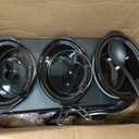 Triple Slow Cooker, 31.5 QT Buffet Servers and Warmers, 3 Pots Buffet Slow Cooker Adjustable Temp Lid Rests Stainless Steel Black, 4.5 Quarts